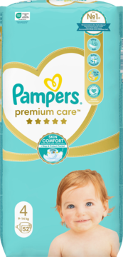 PAMPERS Premium Care pieluchy 4 9 14 kg 52 szt