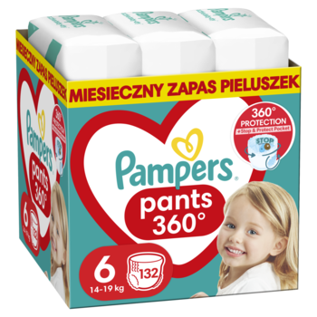 PAMPERS Pants 360 pieluchomajtki rozm6 14 19kg 132 szt