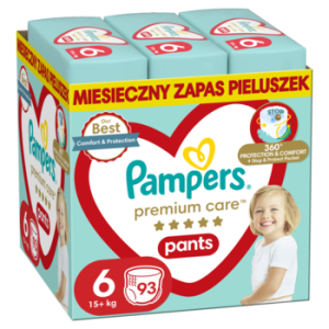 PAMPERS Premium Care pieluchomajtki 15kg rozmiar 6 93 szt